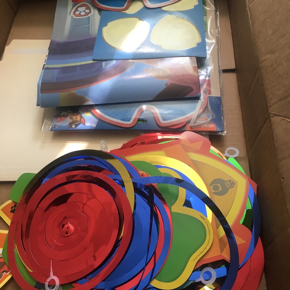 Hand made by me, paw patrol centerpieces